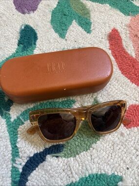 Crap Eyewear Amber Wayfarer style  Sunglasses with Dark Lenses